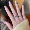Vintage Fine Jewelry Luxury Daily Ring Light Rose Red Gemstone Rings For Women   Inlay Diamond Sweet Fine Accessories