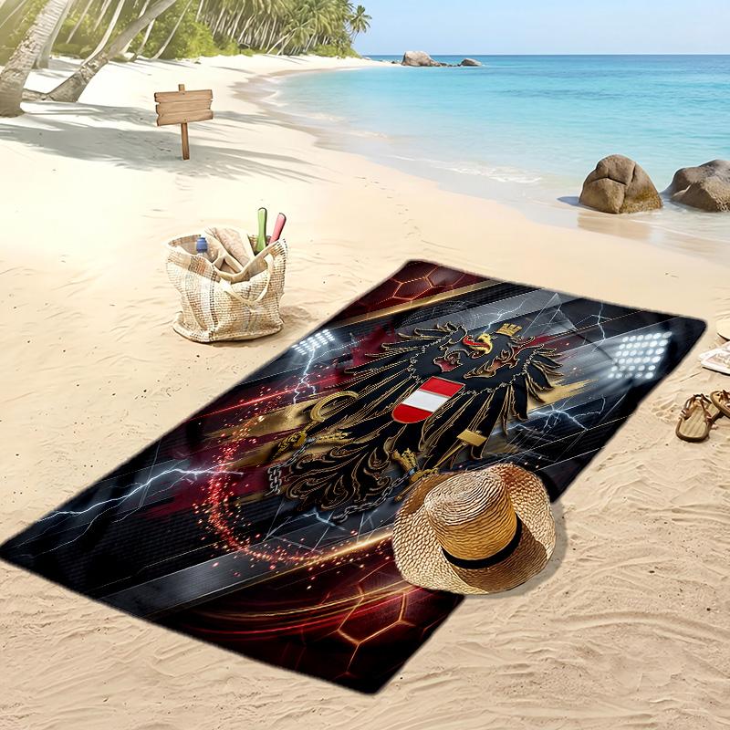 Österreich Fußball Druck Strandtuch Schnelltrocknend Super Saugfähig Weiches Badetuch zum Schwimmen Strand Reisen Fan Souvenir Geschenk