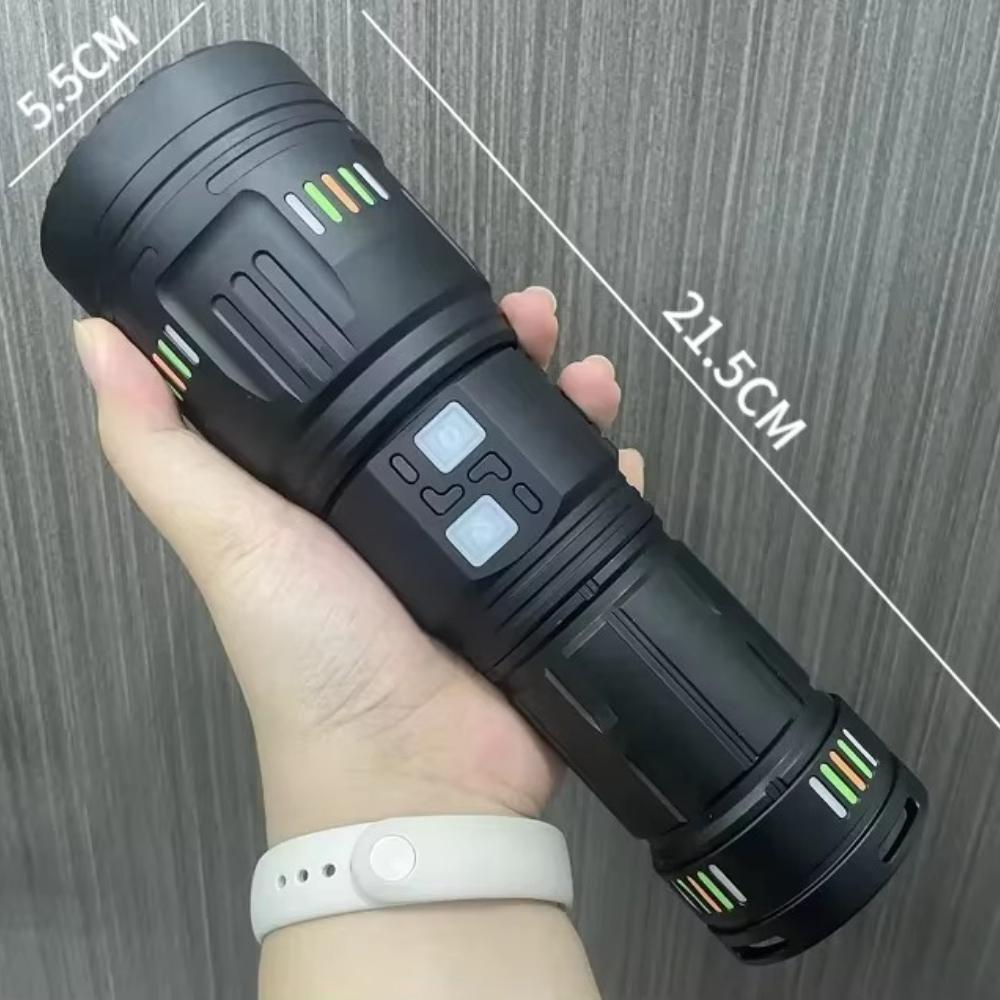 High Power LED Flashlight Zoomable Type-C Rechargeable Torch Lamp Long Range Ultra Powerful Flashlight Camping Lantern