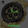 Top Brand Luxury Sport Watch For Men Quartz Chronograph Date Luminous Full Steel Wrist Watch