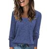 Women's Long Sleeve Square Neck Knit Top for Casual Wear
