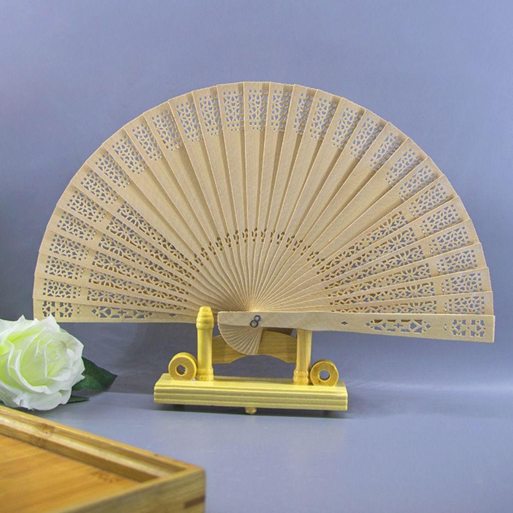 Personalized Hand Held Fan Vintage Chinese Wooden Fan Ornaments Bamboo Folding Fan  Women
