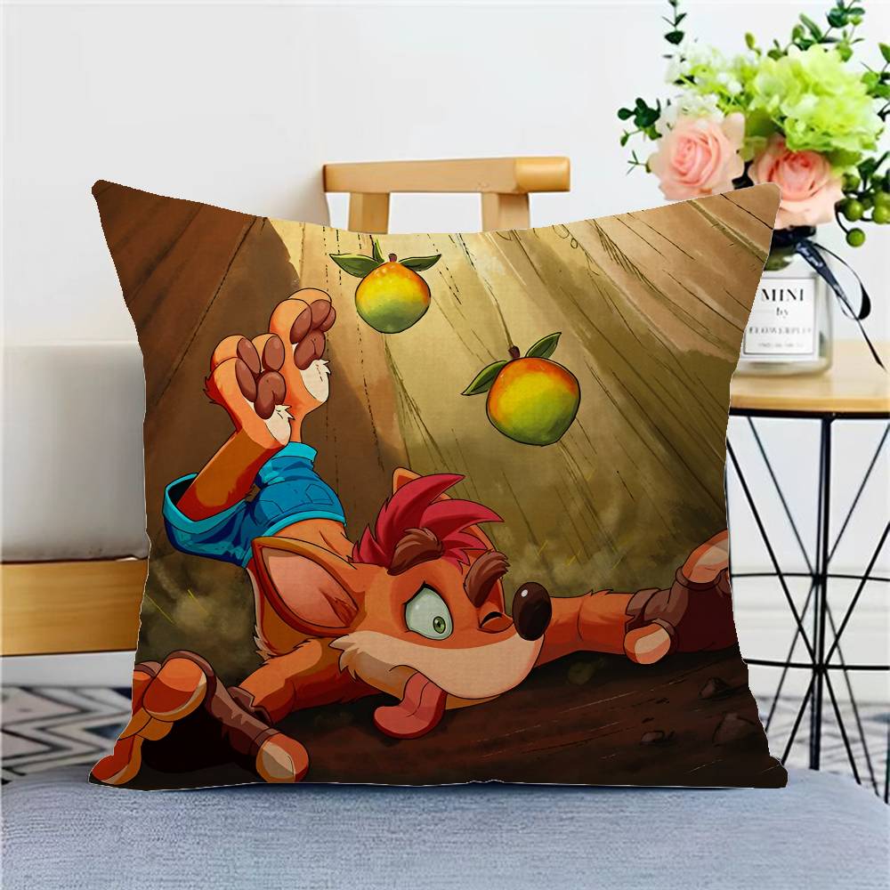 

C_CrashS_B- Bandicoot Game Pillowcase toon Gift Cushion Cover Bedroom Home Sofa Chair Seat Decor pillow case 12x12Inch