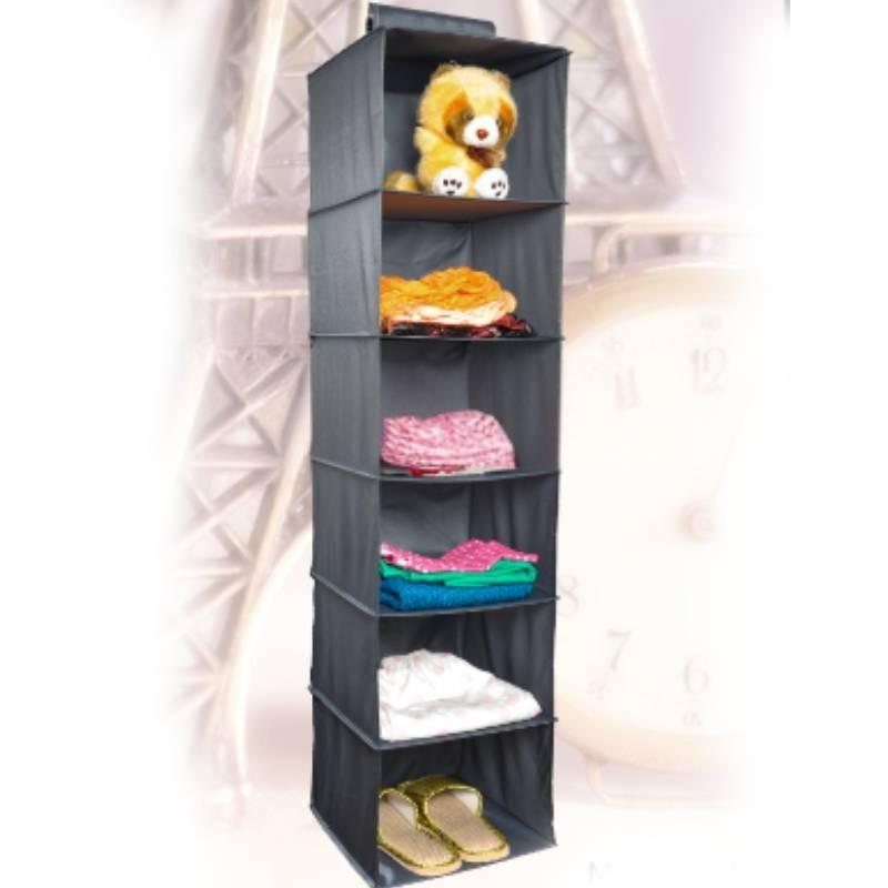Layer 6 Shelf Closet Hanging Clothes Shoes Storage Rack Organizer Pocket Hanger