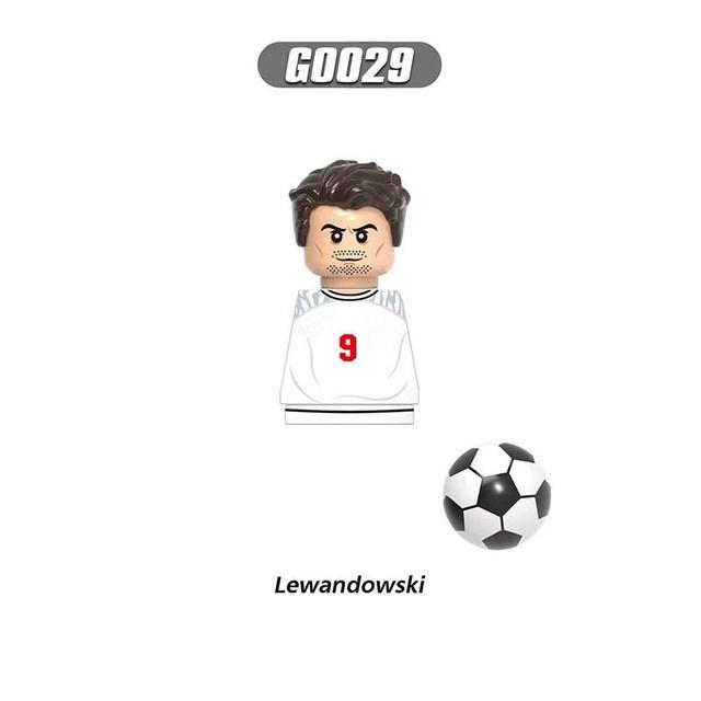 NEW World Famous Football Players Figurine Messi Ronaldo Neymar Lewandowski Mini Action Building Block Model Toy Kids Gifts