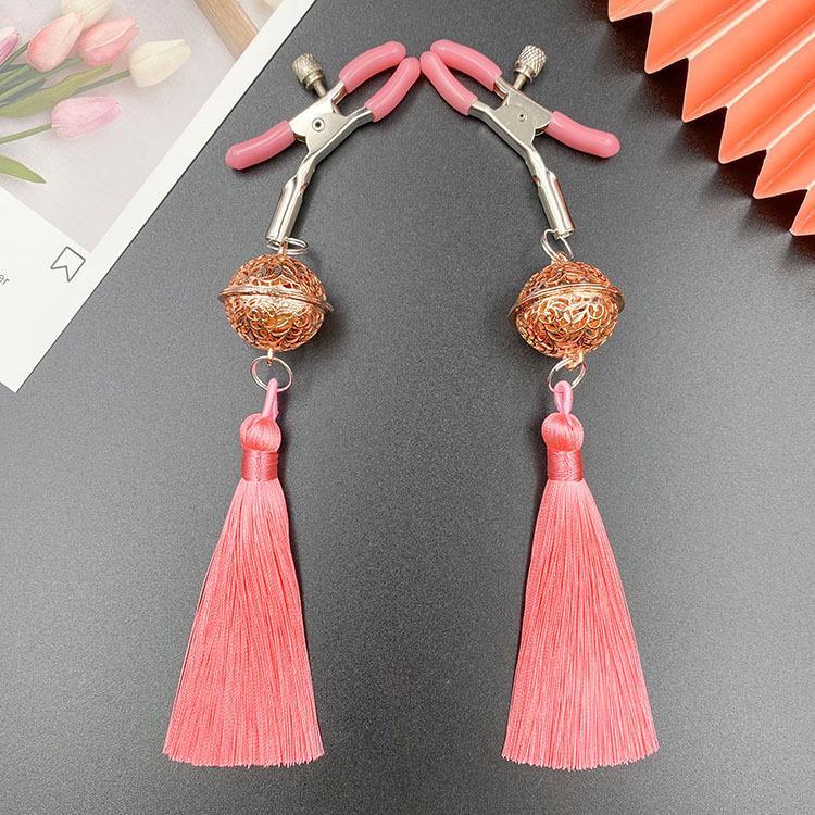 Tassel Palace: Wearable Nipple Clamps with Charms - Erotic SM Accessories for Women