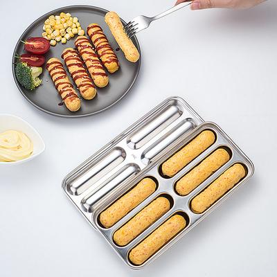 JUSTINLAU Edelstahl Wurstform mit Deckel Schinken Dampfbares Gebäck Beikost Hot Dog Braten Wurstherstellung Mühle