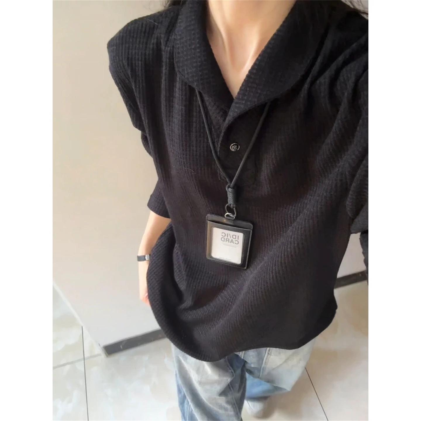 Cromag, polyfiber 9 elastane POLO shirt men s and women s thin front shoulder inner spring and autumn 4 чёрный