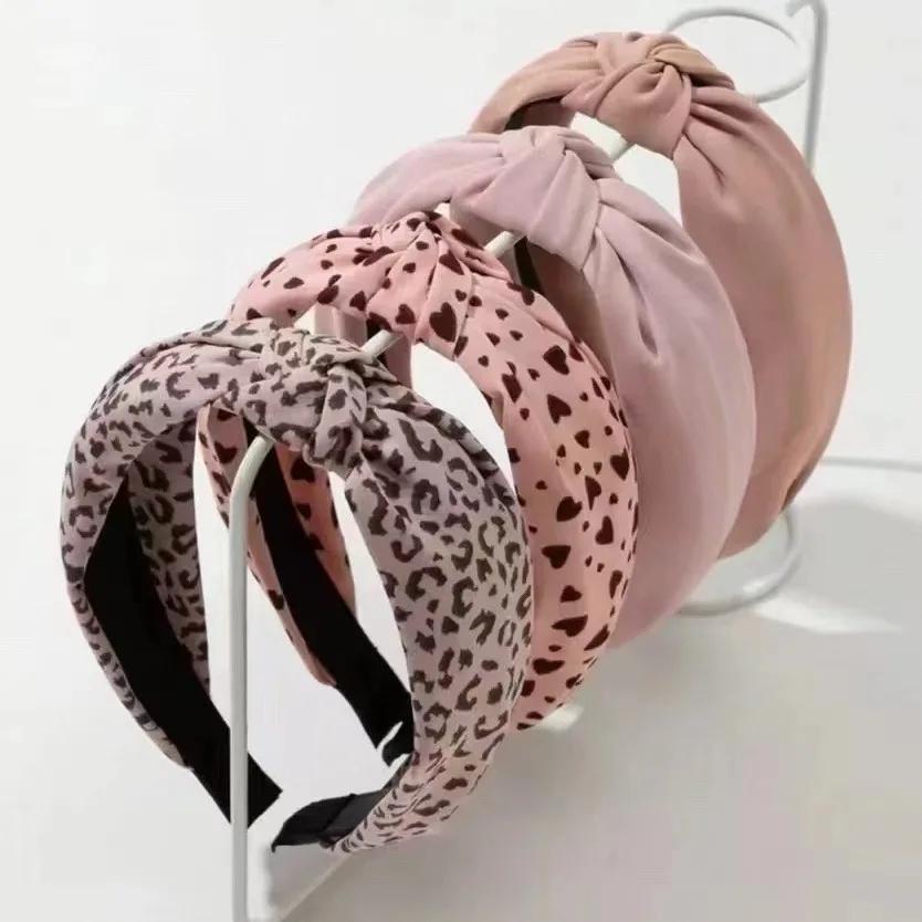 4 Pcs/Set Knotty Headband Girls Fashion Travel Leopard Hair band Print Hair Clip Women Hair Accessories Set
