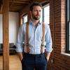 Heavy Duty Y-Type Suspenders 3.8cm Wide Adjustable Suspenders Simple Elastic Pants Braces  Men Gift
