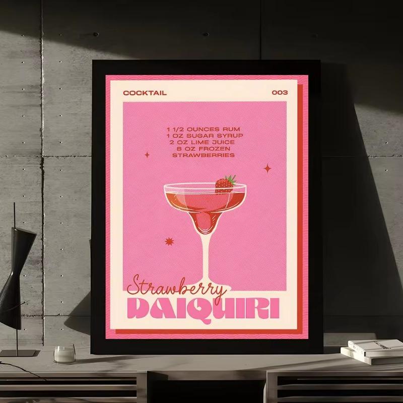 Bunte Cocktailgetränke Gute Poster Kraftpapier Drucke Vintage Wohnzimmer Café Bar Kunst Wanddekor Ästhetisches Gemälde Bild