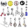 New Rugby Badminton Football Baseball Multiple Series Charm Beads Pendants Fit Original Europeanjewelry & Diy Making Fine Gift