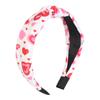 Women's Heart Print Knot Hairband Fabric Printed Pressed Hair Ring Face Washing Hair Band Stylish Accessory for Daily Use