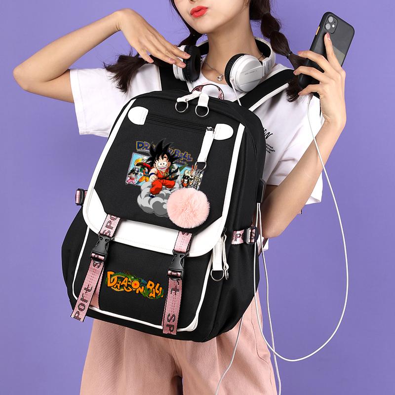 Anime Dragon Ball Backpack for Women Canvas Laptop Bag Back To Schoolbag for Teenager Girl Schoolbag Women Travel Bag Mochila