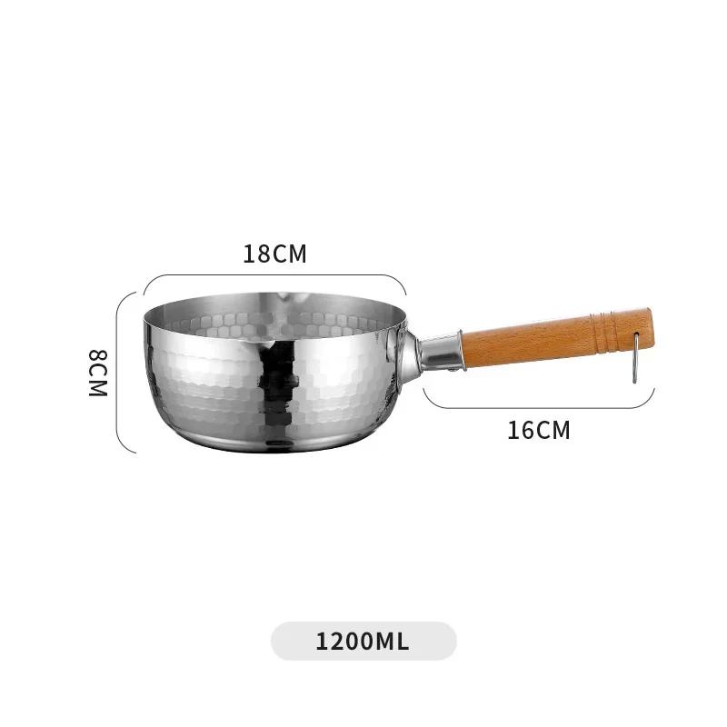 

Японская снежинка из нержавеющей стали кастрюля Householo с антипригарным покрытием без покрытия для приготовления лапши быстрого приготовления с носиком для наливания молока