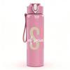 1PC MSW Simple Pastel Letter 750ml Color Plastic Sports Water Bottle Leakproof Flip Straw Lid Suitable for Sports Office Home Use