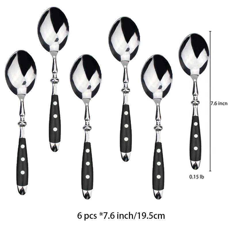 

Класичний елегантний набір столових приладів з нержавіючої сталі Виделка Ложка Ніж Повна столова виделка Ніж для стейка Чайна ложка Творчий набір посуду