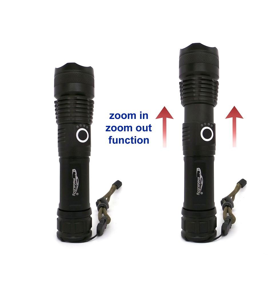 Powerful LED Tactical Flashlight 10000lm 600m USB C