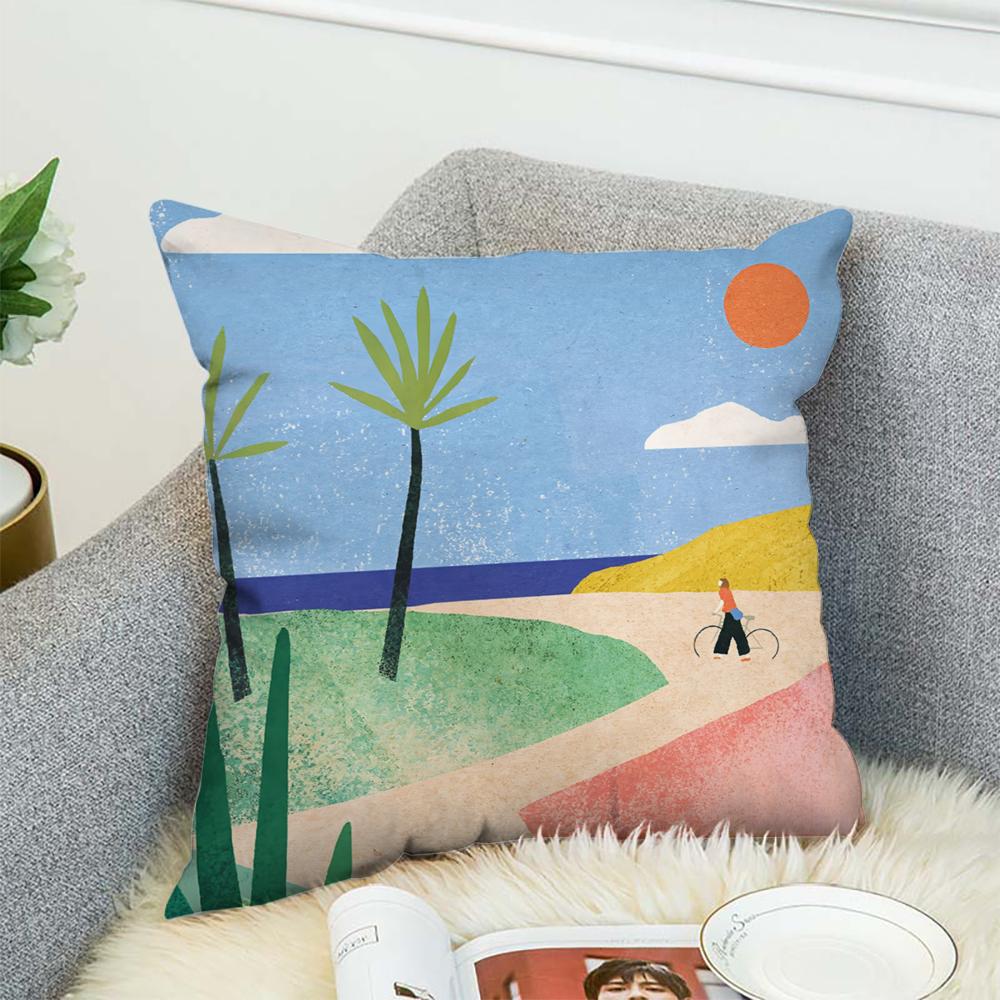 H-Henry Art Pillow Case For Car Sofa Decorative Home Double-sided Print Plush Square Throw Pillow Cushion Cover