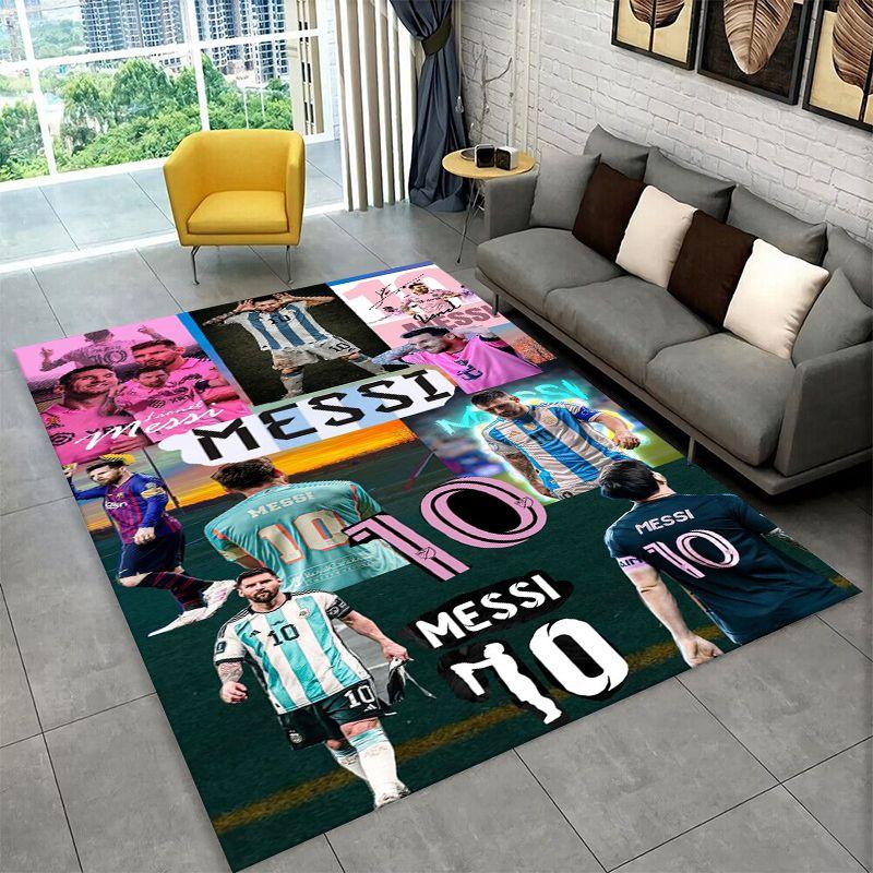 Tappeto Antiscivolo Sportivo Capra del Calcio M-Messi per Soggiorno, Camera da Letto, Sala Giochi, Tappeto Morbido Tappetino per Pavimento Arredamento Casa Tappeto per Stanza dei Bambini