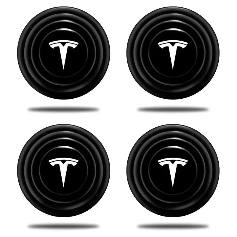 

4Pcs Silicone Anti-Collision Car Door Pads Shock Absorbing Gasket Suitable for Tesla Model 3 Model X STM3 TMX TMS Decals