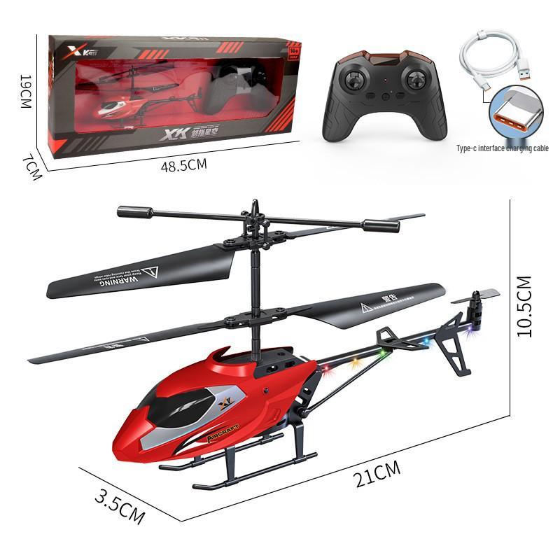 3.5-Channel Alloy Remote Control Helicopter with Cool Lights - Drop-Resistant Toy Aircraft