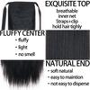 MERISIHAIR Women Long Straight Hairpiece Synthetic Fiber Long Straight Wavy Daily Wear Black Blonde Hair Extension Ponytail