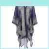 Elegante Blusa Casaco de Chiffon Feminina 2018 Com Design Floral Boho Para Saída de Praia