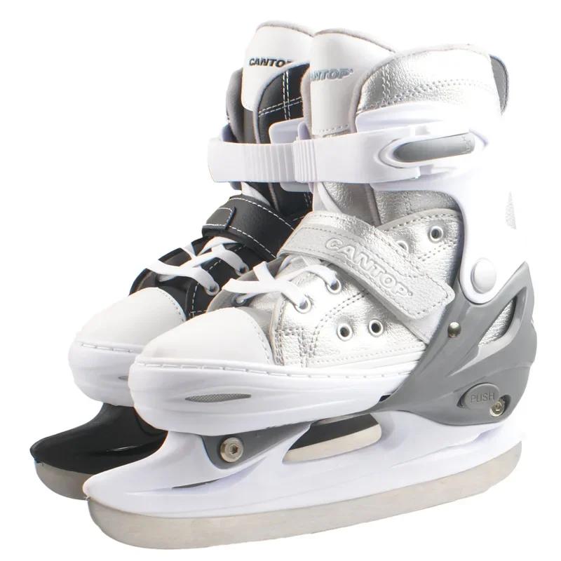 Adjustable Ice Skating Shoes for Beginner Children Adult Thicken Ice Figure Skates Shoes with Blade for Kids and Adults Teenager