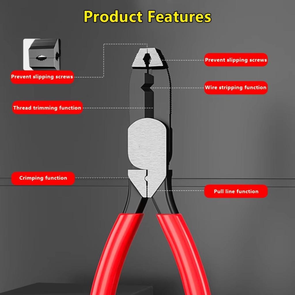 Multi-Disassembly Pliers Rust Removal/Anti-Slip/Damage Screwdriver Quick Cutting And Cutting Crimping Wire Removal Nailer