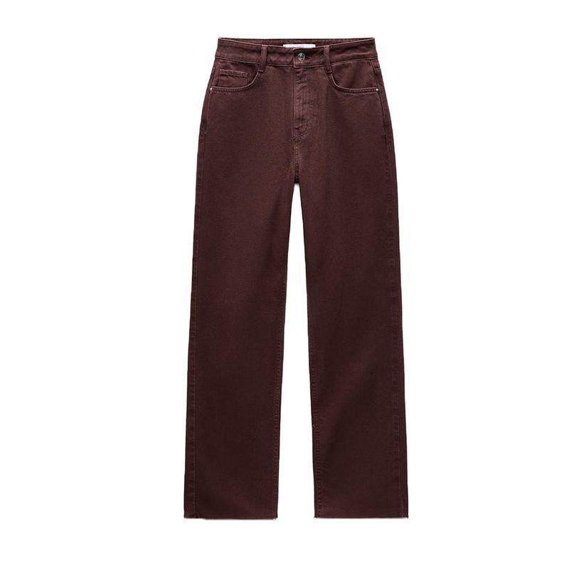 Spring New Women's Clothing Metal Button Decoration Multi-Color Selection Straight High Waist Casual Denim 6164059