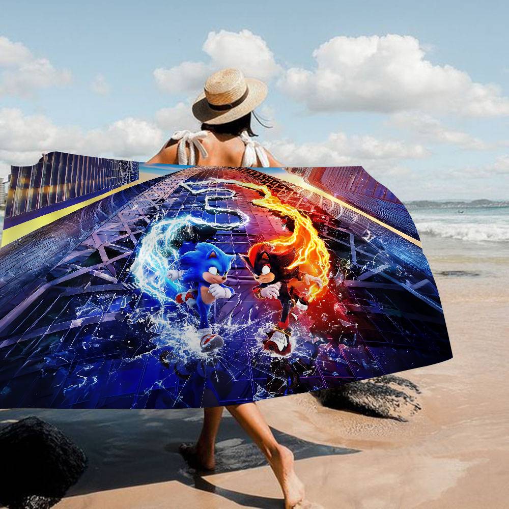 Anime S-SonicS H-HedgehogES Big Microfiber Beach Towels Quick Dry Towel Sand Beach Towels Pool Towel For Travel Swim Pool Yoga