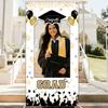 Black Gold Graduation Cloth Photo Booth Props Frame Class of 2026 Happy Graduation Season Party Decorations Grad Favors Supplies