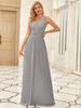 Ever-Pretty Women's Chiffon Pleated Double V-Neck Maxi Evening Dresses Sleeveless Bridesmaid Dress