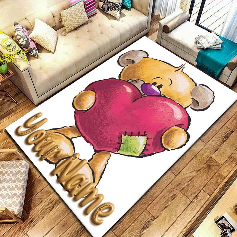 Diddl Custom Name Carpet Rug for Living Room Bedroom Home Sofa Decoration,Kids play Non-slip Floor Mat