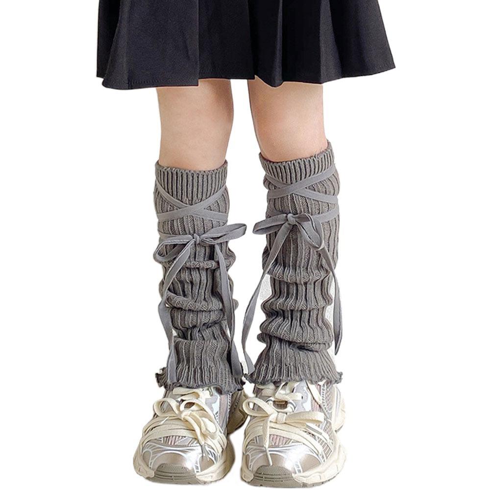 

Solid Color Kids Lace Leg Warmers Elastic Elastic Tube Socks Sweet Lolita Style Socks Lolita Style світло-сірого кольору