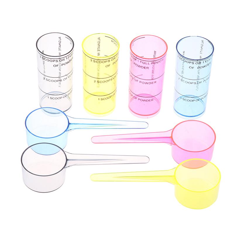 Cucchiaio dosatore in plastica per alginato dentale, misurino per materiale da impronta orale da laboratorio dentistico, tazza per miscelazione, strumenti di misurazione per polveri