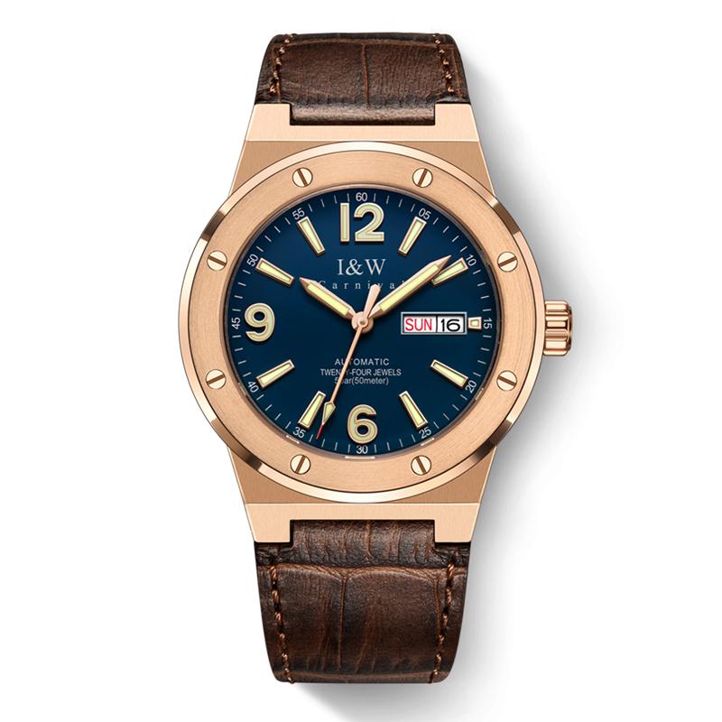 IW Silver Blue Men`s Watches 5Bar