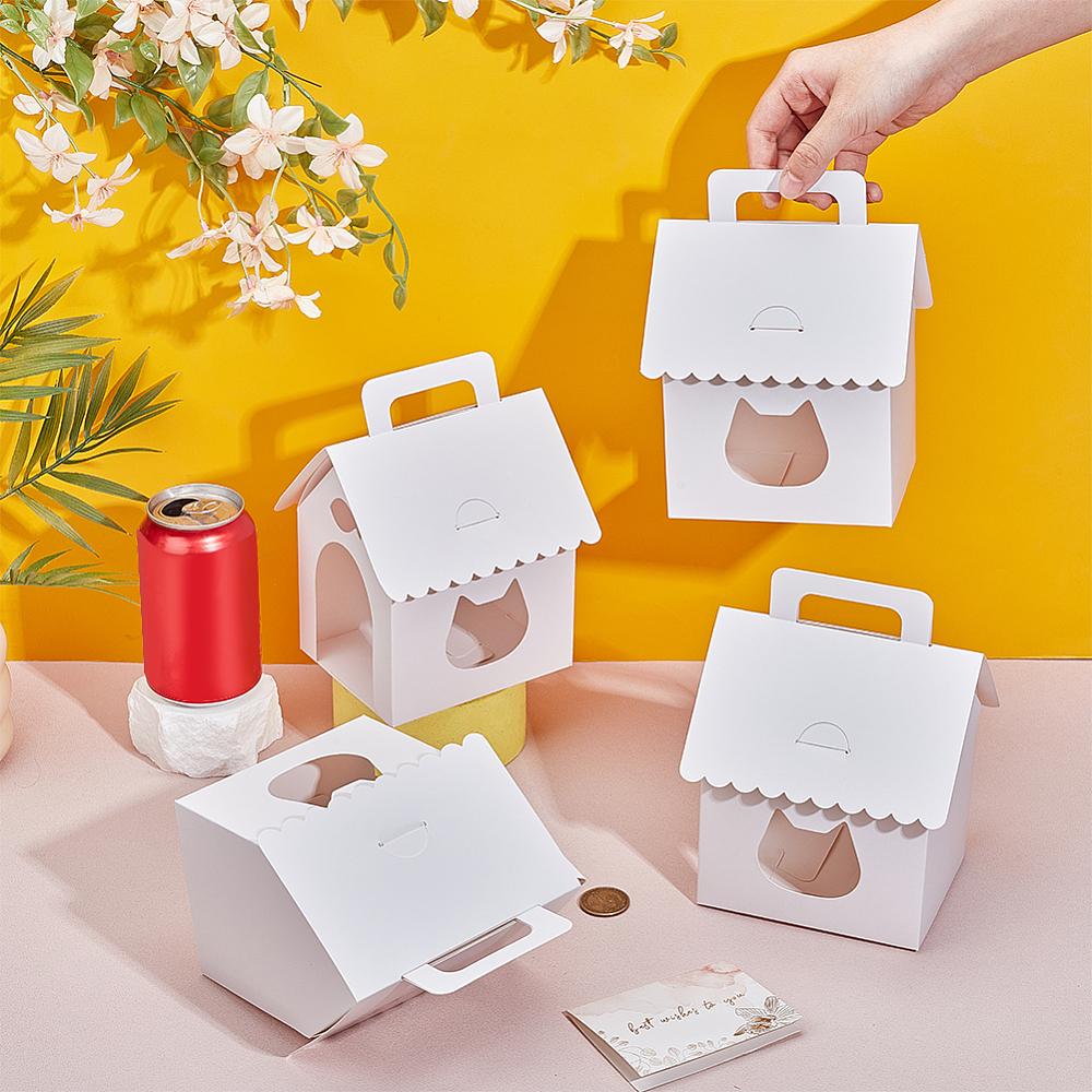 30pcs Paper Dog House Pretending Prop Decorations White 100x120x180mm