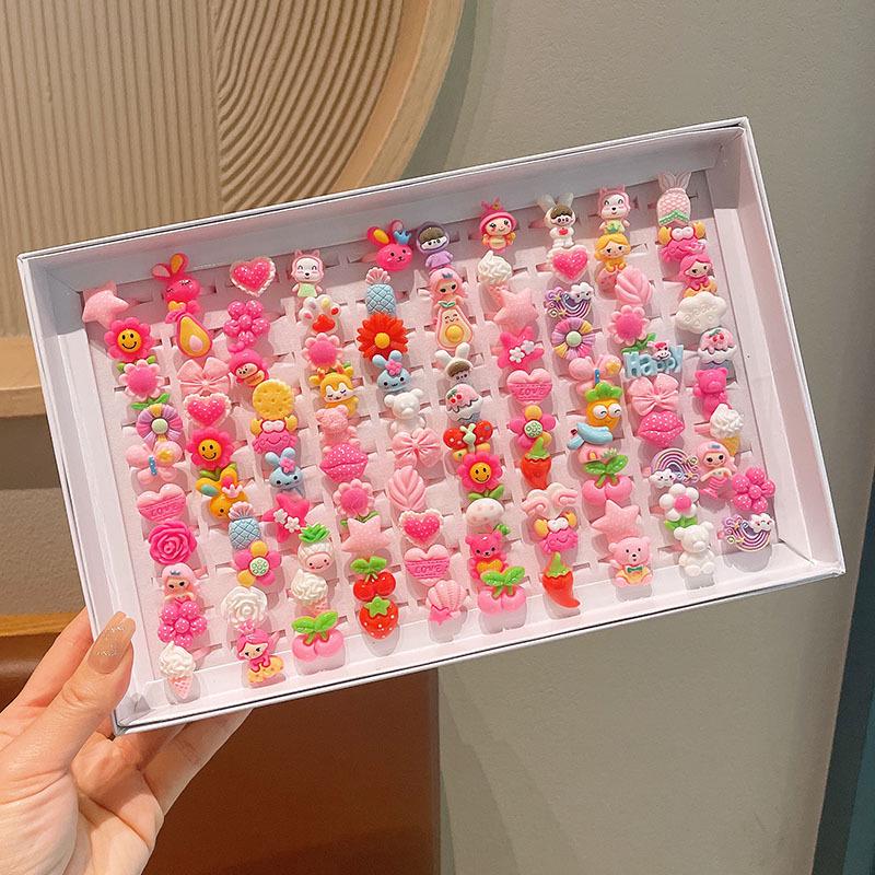 Kids' Cartoon Cute Adjustable Fruit Ring - Girls' Jewelry