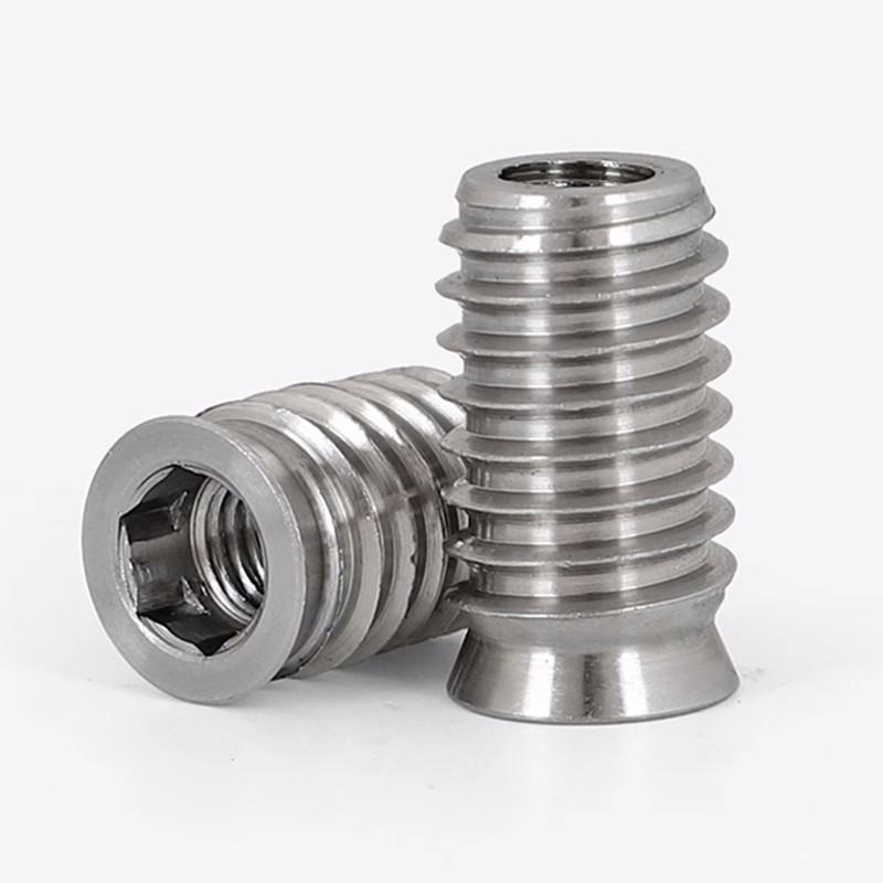 Iron Zinc White Countersunk Nut - Hex Socket Straight-Through Furniture Hardware Accessory M5*10 (Color Zinc)