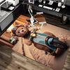 1pc Teddy Bear Helmet Scooter Chair Mat - Anime Cartoon Design Office Chair Pad with Non-Slip Carpet for Home Decor, Suitable for All Seasons and Perf