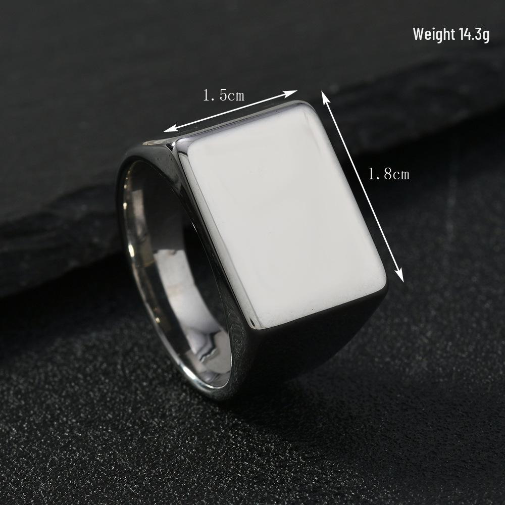 Prostokątny Pierścień ze Stali Nierdzewnej z Powierzchnią do Grawerowania Laserowego