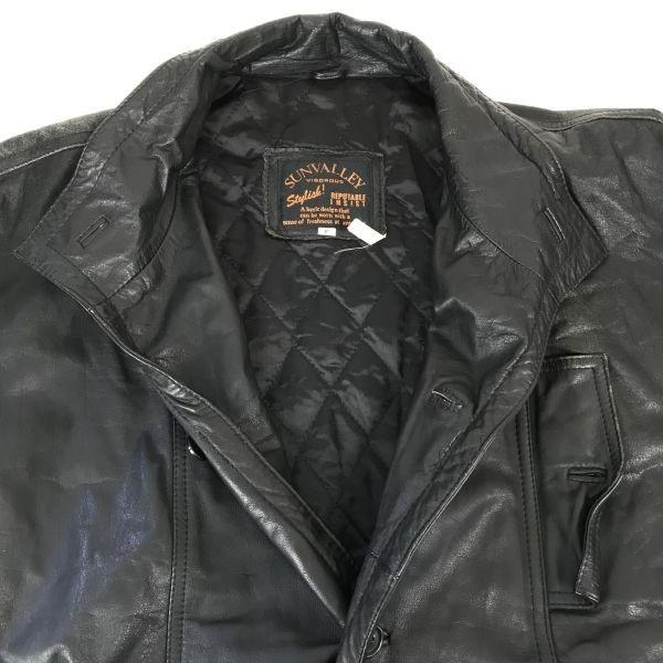 SUNVALLEY Genuine Leather Jacket Blouson Outer Coat Men's Free Black(USED)