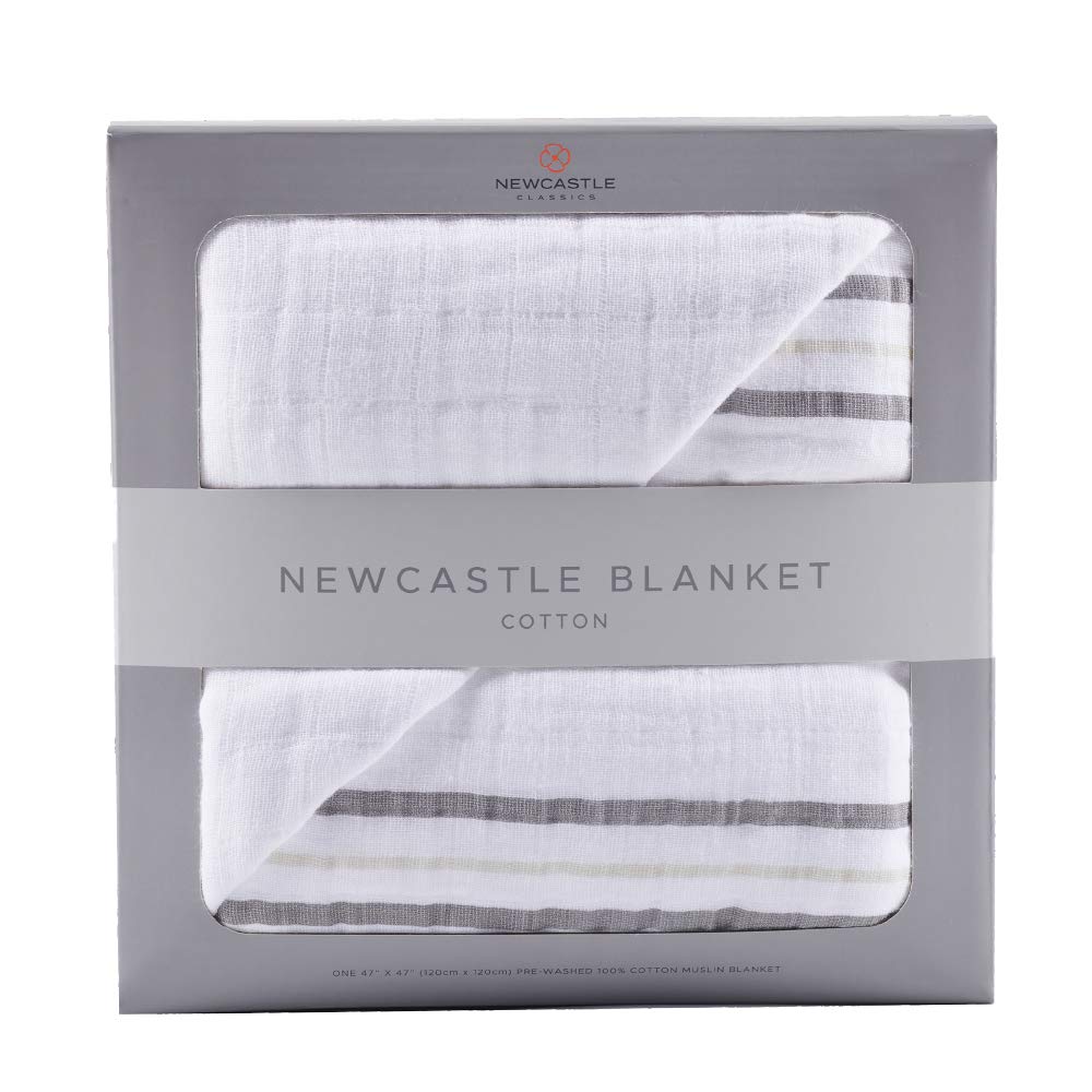 

Одеяло Newcastle Classics, хлопковый муслин, японский солнцезащитный козырек, кондиционер, защита от солнца, кровать, плюшевый мишка и серая полоска, 120x120 см [Подлинный продукт]