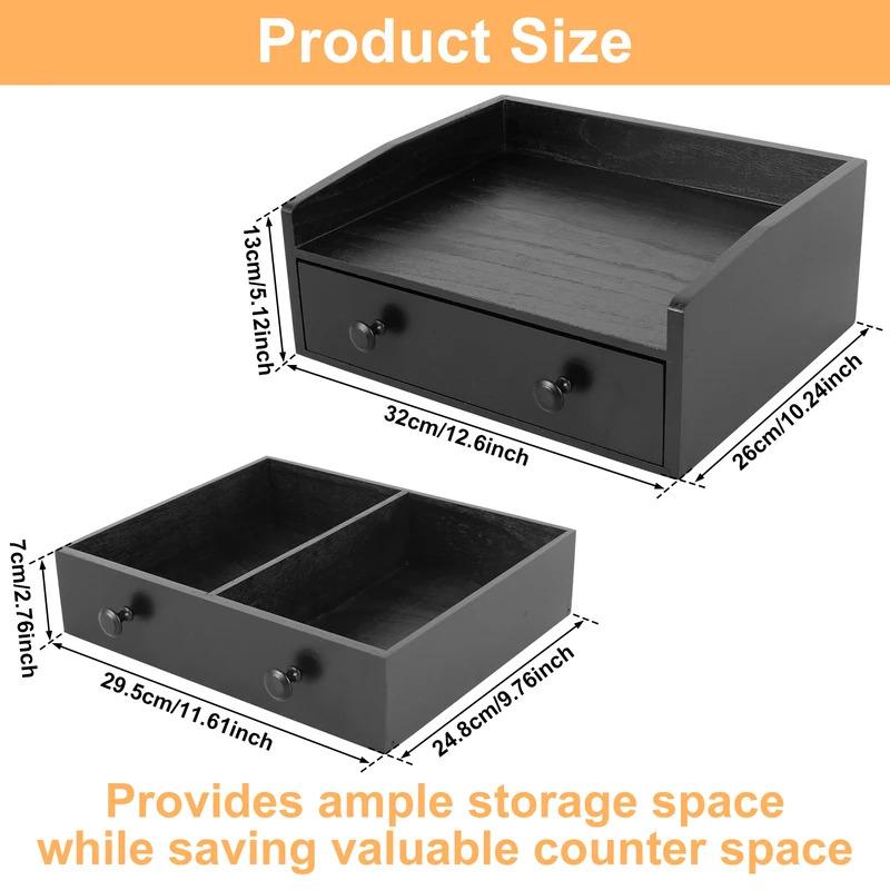 Coffee Machine Base Drawer Wood Tea Bag Coffee Capsule Drawer Storage Stand Desktop Water Bar Countertop Cabinet Organizer
