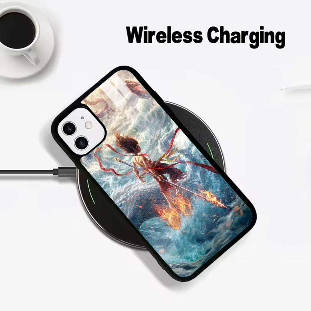 H-O-T-Ne-zha For IPhone17 16 15 14 13 12 11 Plus Pro Max Plus Wireless Charger Phone Case