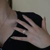 Stylish Unique Double Layer Textured Zirconia Ring For Women In Chic Minimalist Design