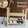 Wooden Shoe Changing Stool Multifunctional Stools Aesthetic Long Luxury Rectangular Entrance Stool Decorative Living Room Stools