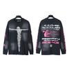 25 Frühling und Herbst Amerikanische trendige Marke Herren und Damen Paare Große Größe Lockerer Pullover Langarm T-Shirt Teenager T-Shirt